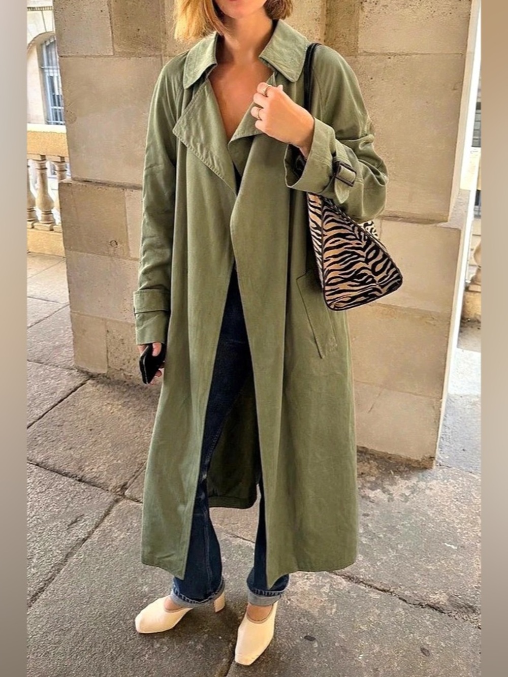 Babaton Sage Green Open Trench Coat S | New | Aritzia